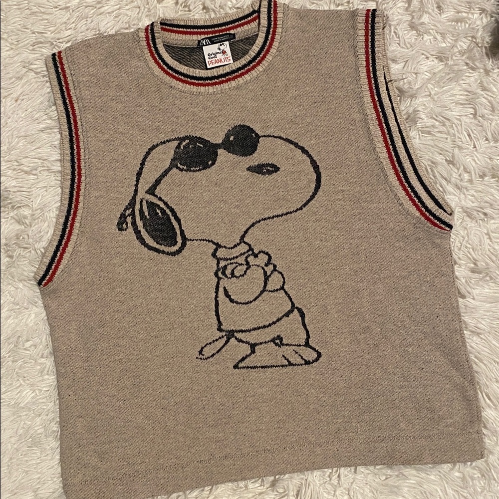Zara Snoopy oversized Sweater vest - Picture 3 of 11